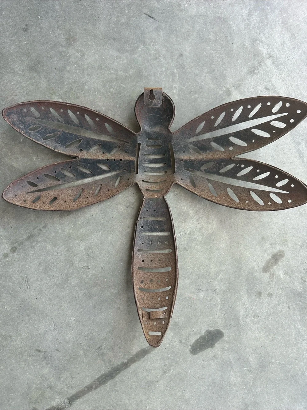 Rustic Metal Dragonfly Wall Decor - Brown
